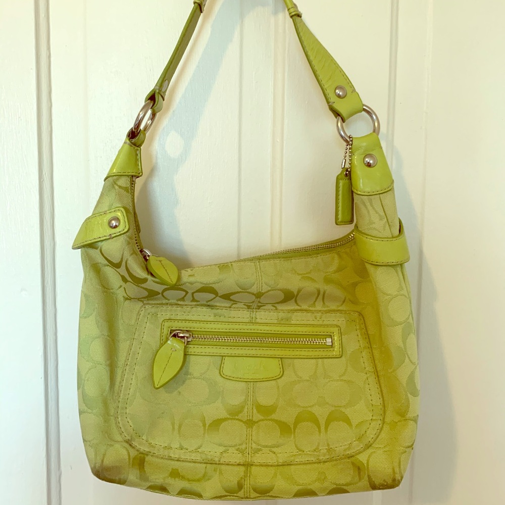 Coach Signature hobo bag—Lime Green